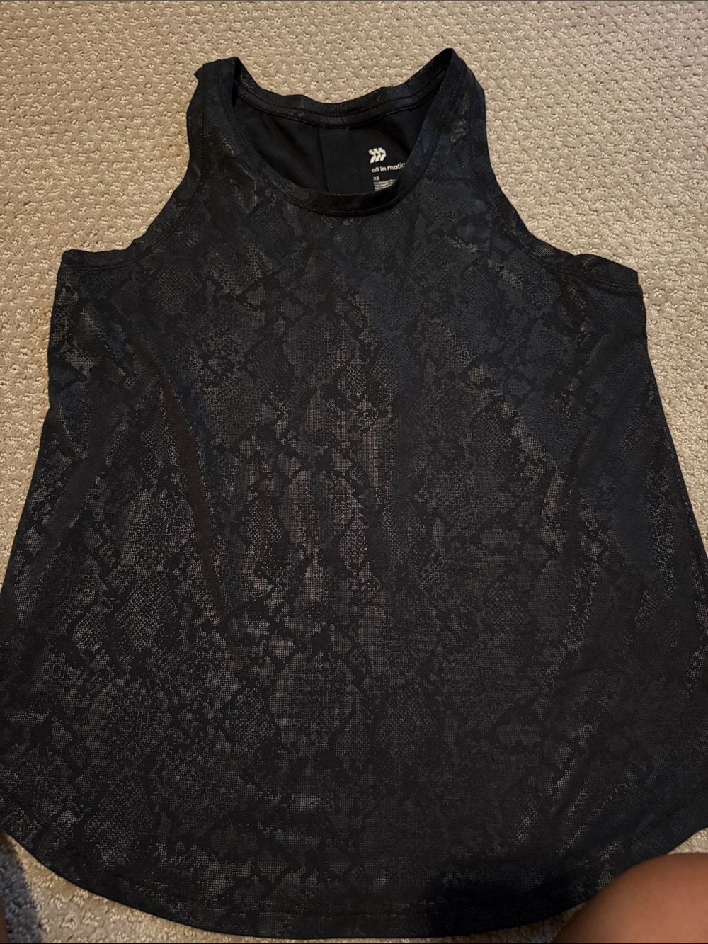 all in motion Black Snake-Print Performance Tank